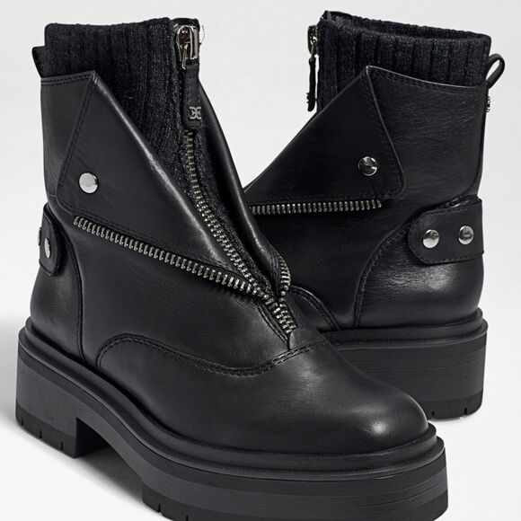 Sam Edelman Black Chunky Ankle Boots - Picture 2 of 9